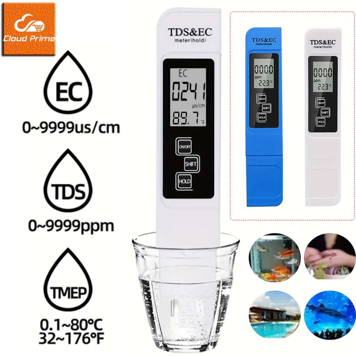 Ph Meter Digital Water Tester - 3in1 قلم كشف جودة المياه المنزلية