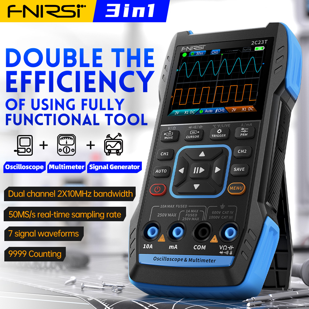 2C23T جهاز راسم إشارة رقمي 3 ف - مراجعة Fnirsi Digital Oscilloscope Handheld وسعره